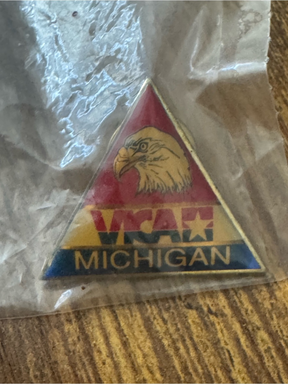 VICA Michigan Eagle Enamel Lapel Pin Vocational Industrial Clubs Sealed VTG
